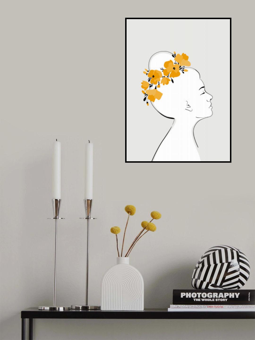 Floral Sanyu portrait Poster och Canvastavla