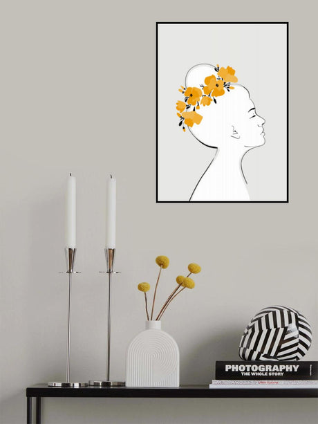 Floral Sanyu portrait Poster och Canvastavla