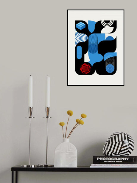 Geometrical Design In Blue Poster och Canvastavla