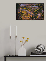 Aerial view of Vrsic mountain pass Poster och Canvastavla