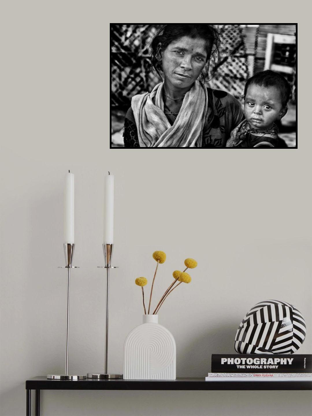 Indian mother and son. Poster och Canvastavla
