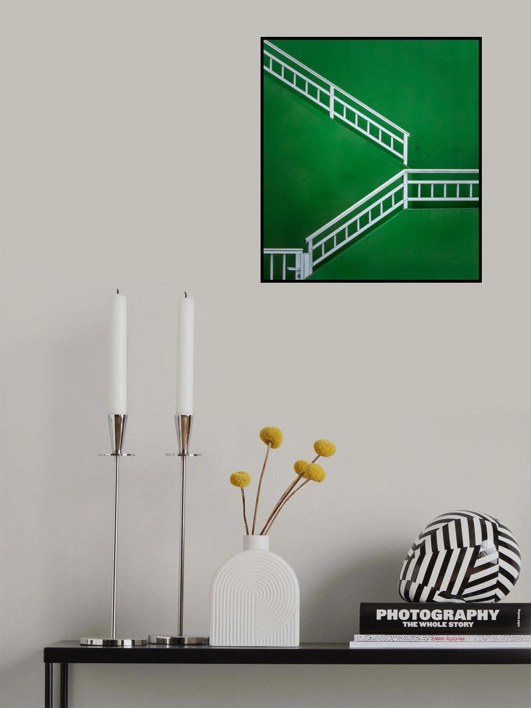 Green Staircase Poster och Canvastavla
