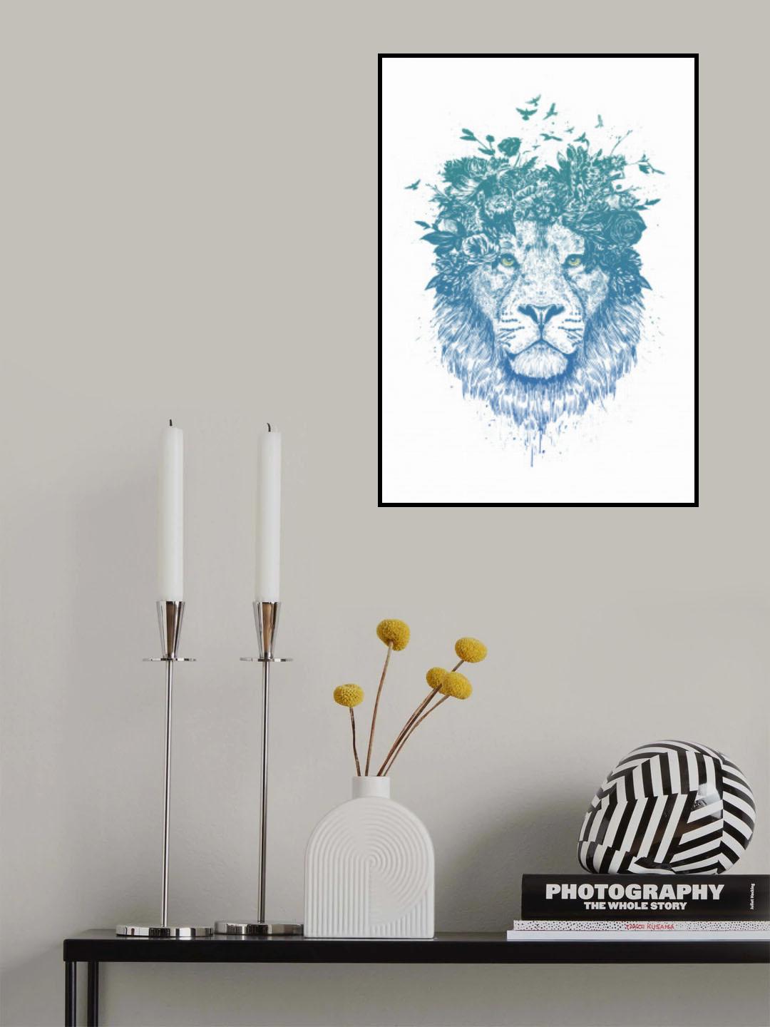 Floral lion II Poster och Canvastavla