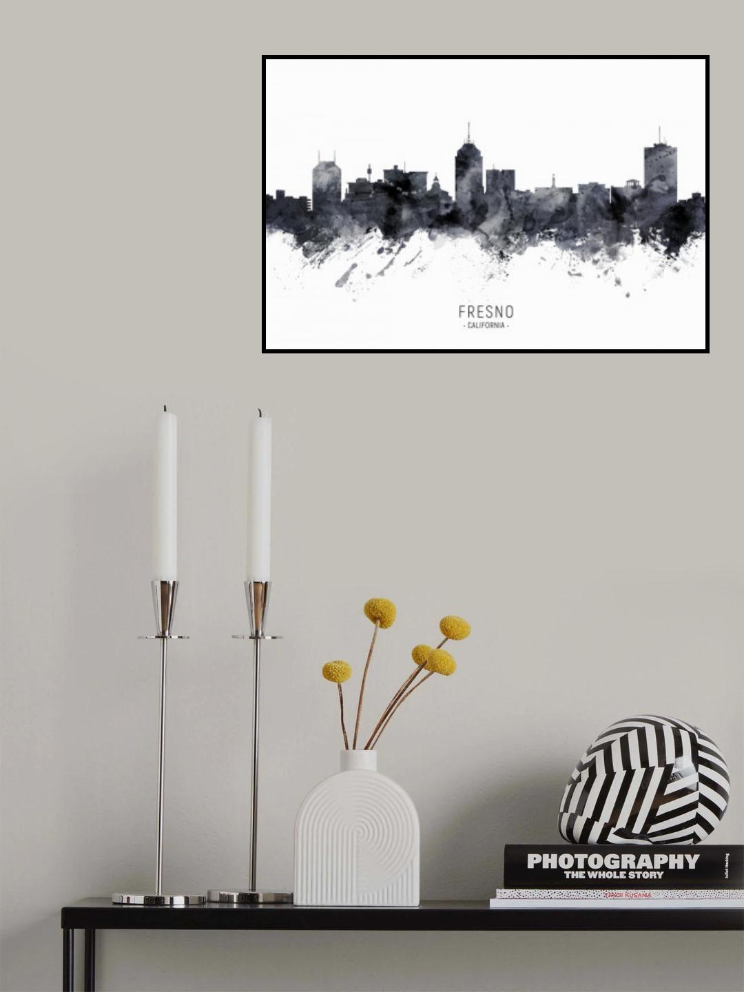 Fresno California Skyline Poster och Canvastavla