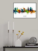 Durham North Carolina Skyline Poster och Canvastavla