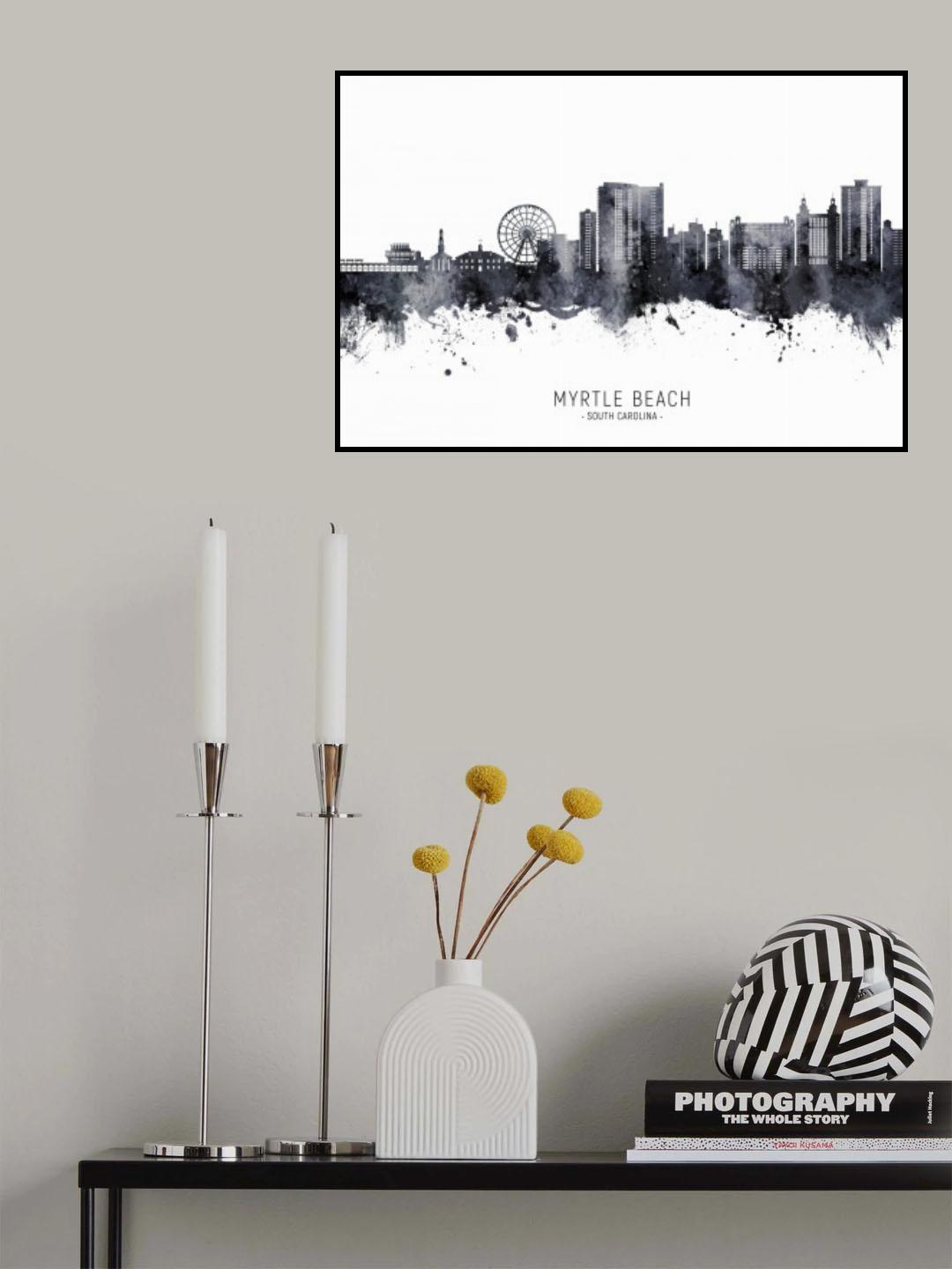 Myrtle Beach South Carolina Skyline Poster och Canvastavla
