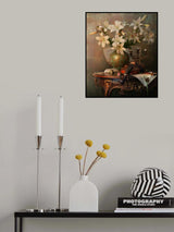 Still life with violin and lilies Poster och Canvastavla