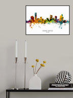 Grand Rapids Michigan Skyline Poster och Canvastavla