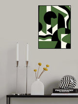Geometrical Green Abstract Maximalist Poster och Canvastavla