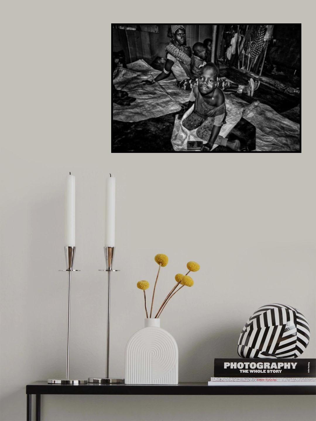 Inside home of a chief of a samburu tribe-Kenya Poster och Canvastavla