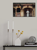 A Vietnamese girl in a traditional ao dai dress is praying for happiness Poster och Canvastavla