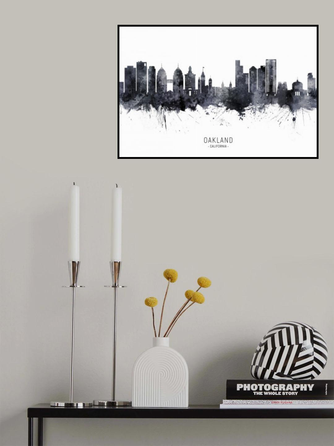 Oakland California Skyline Poster och Canvastavla