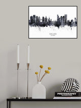 Oakland California Skyline Poster och Canvastavla