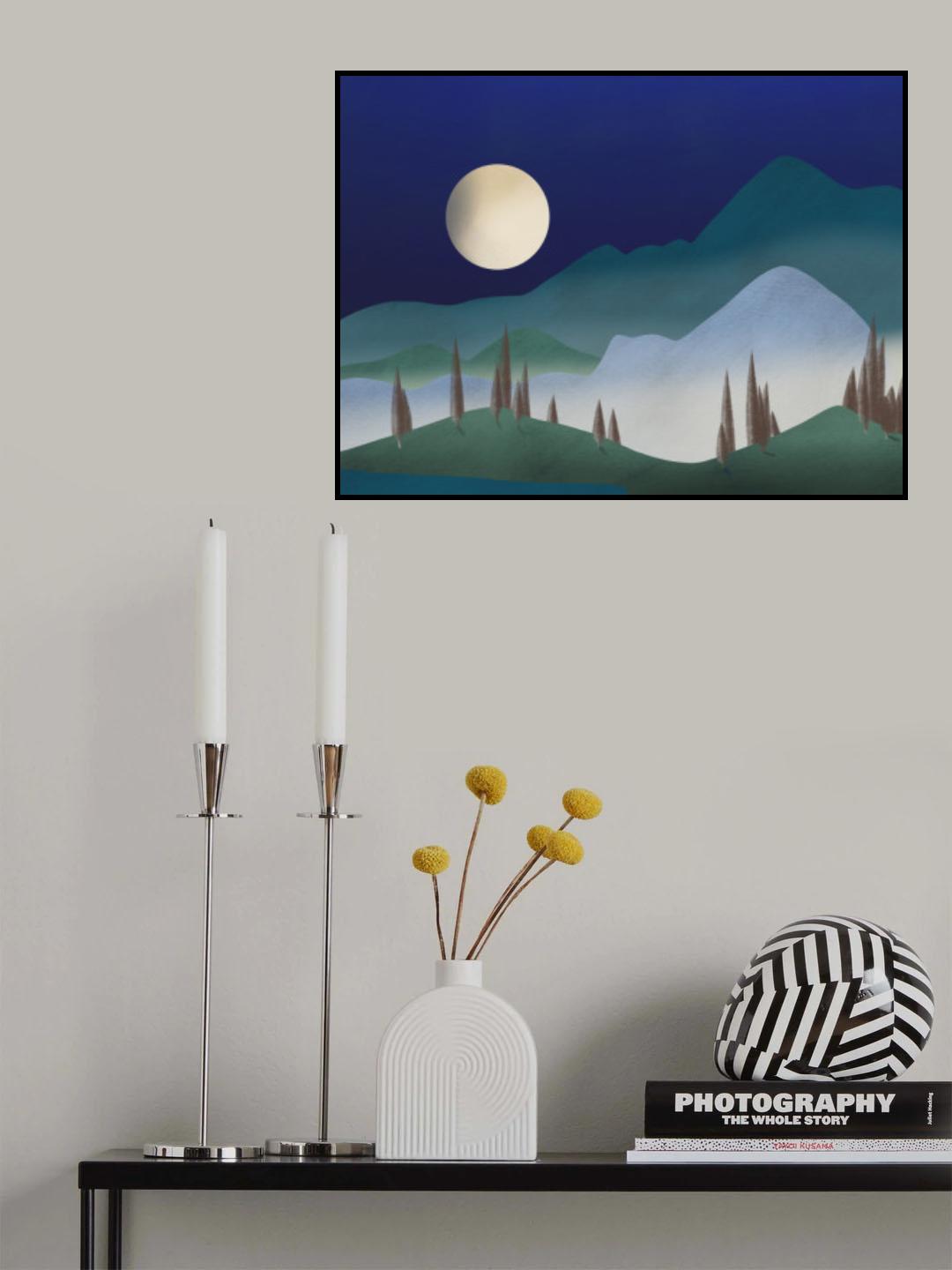 Glowing Mist Under the Moonlight Poster och Canvastavla