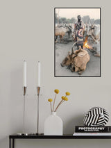 Mundari herder at dawn Poster och Canvastavla