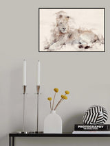 Abstract African Lion Watercolor Art Poster och Canvastavla