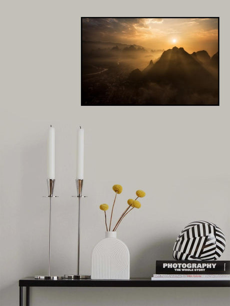 Misty Sunrise Poster och Canvastavla