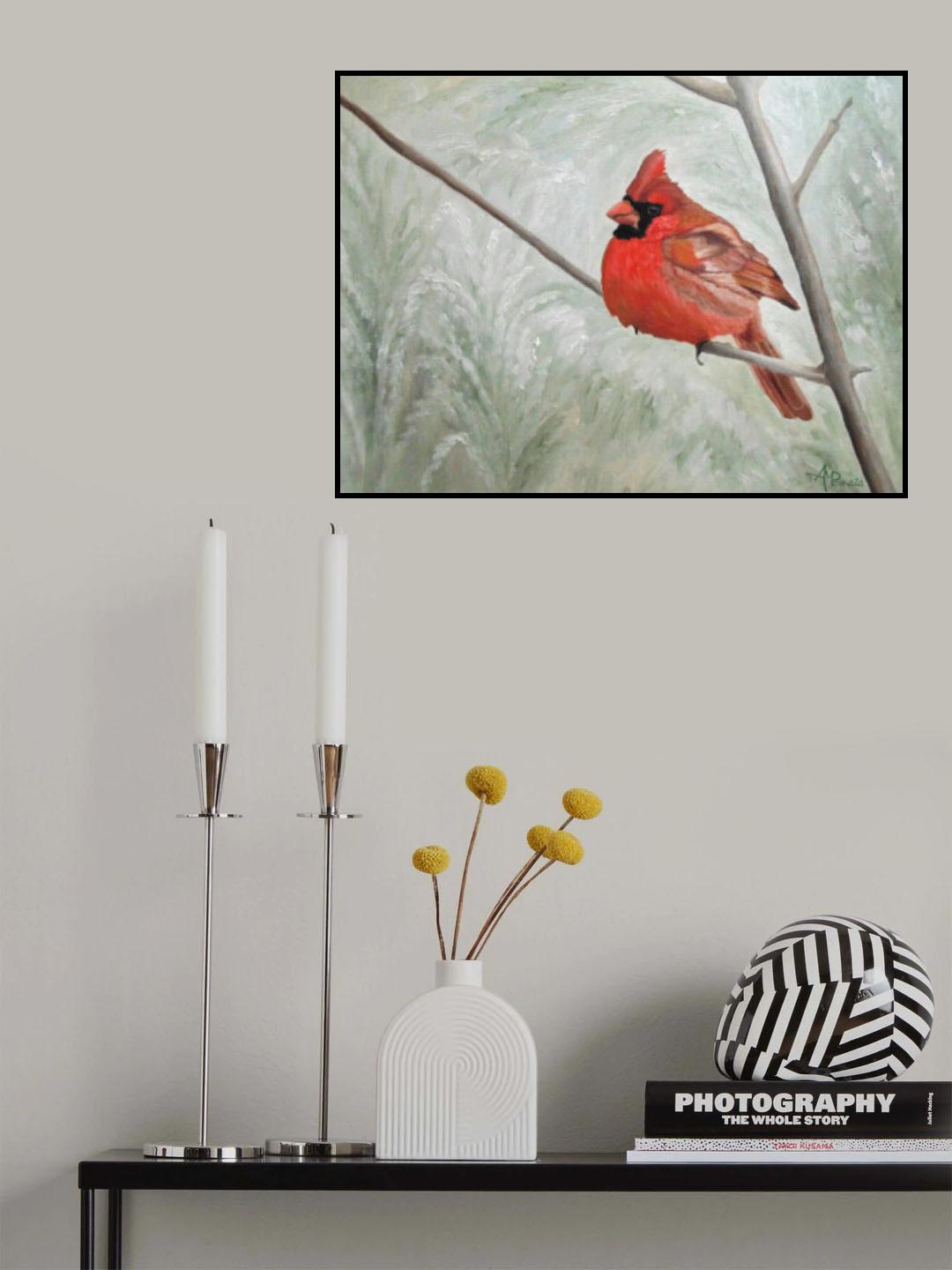 Winter Cardinal Poster och Canvastavla