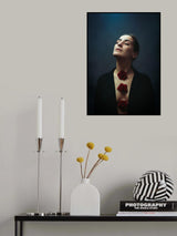 Anna-Valeria with red roses Poster och Canvastavla