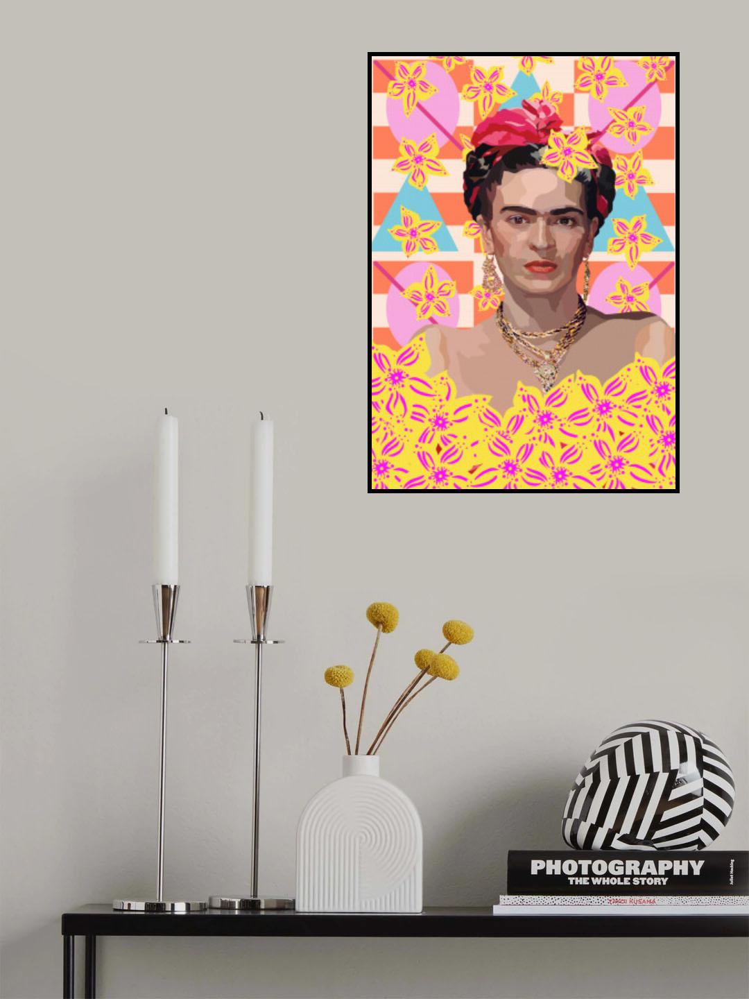 Frida with flowers Poster och Canvastavla