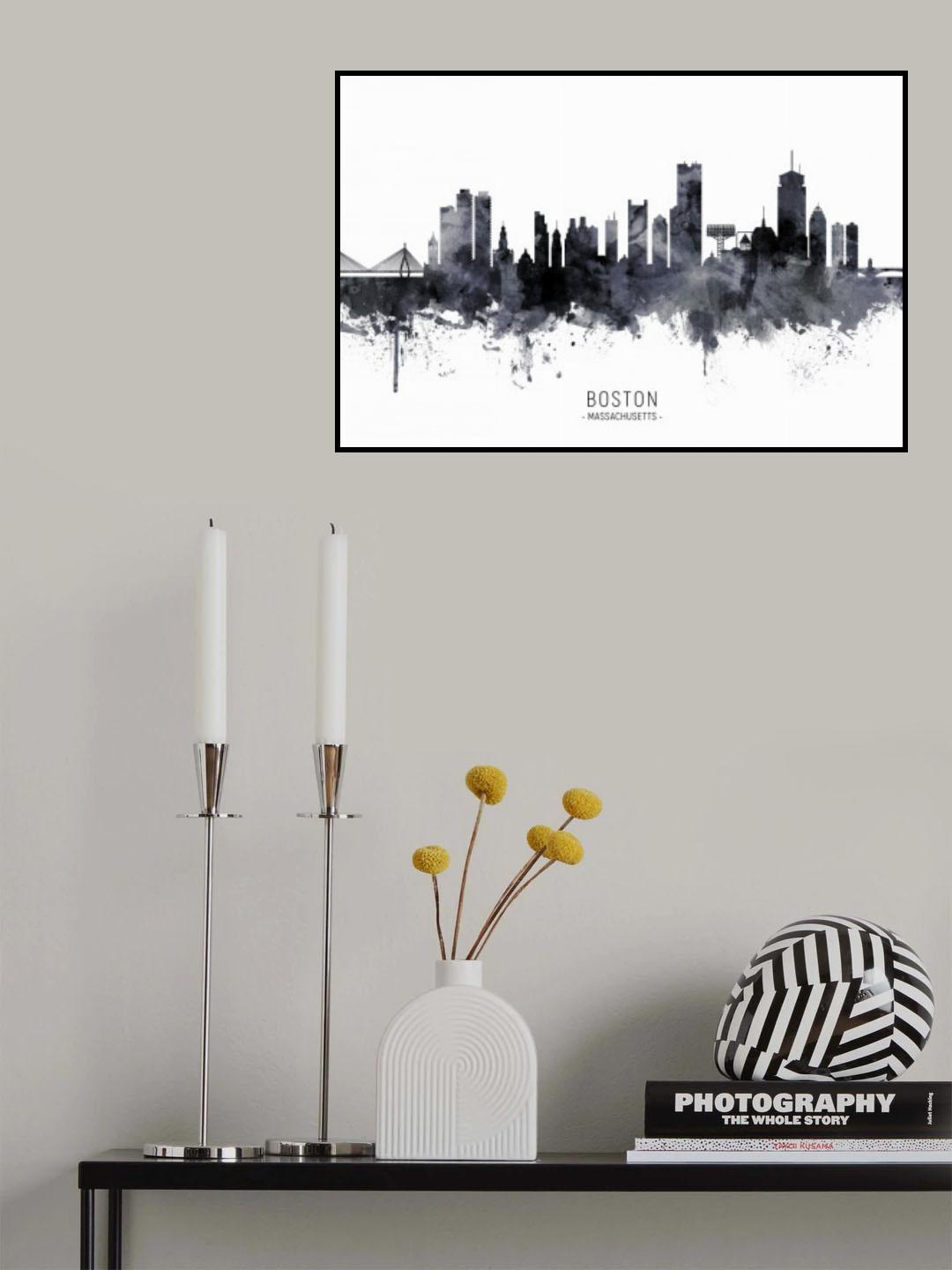 Boston Massachusetts Skyline Poster och Canvastavla