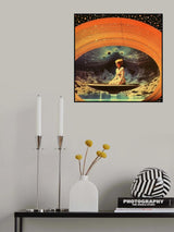 Rings of Orange - Space Collage Poster och Canvastavla