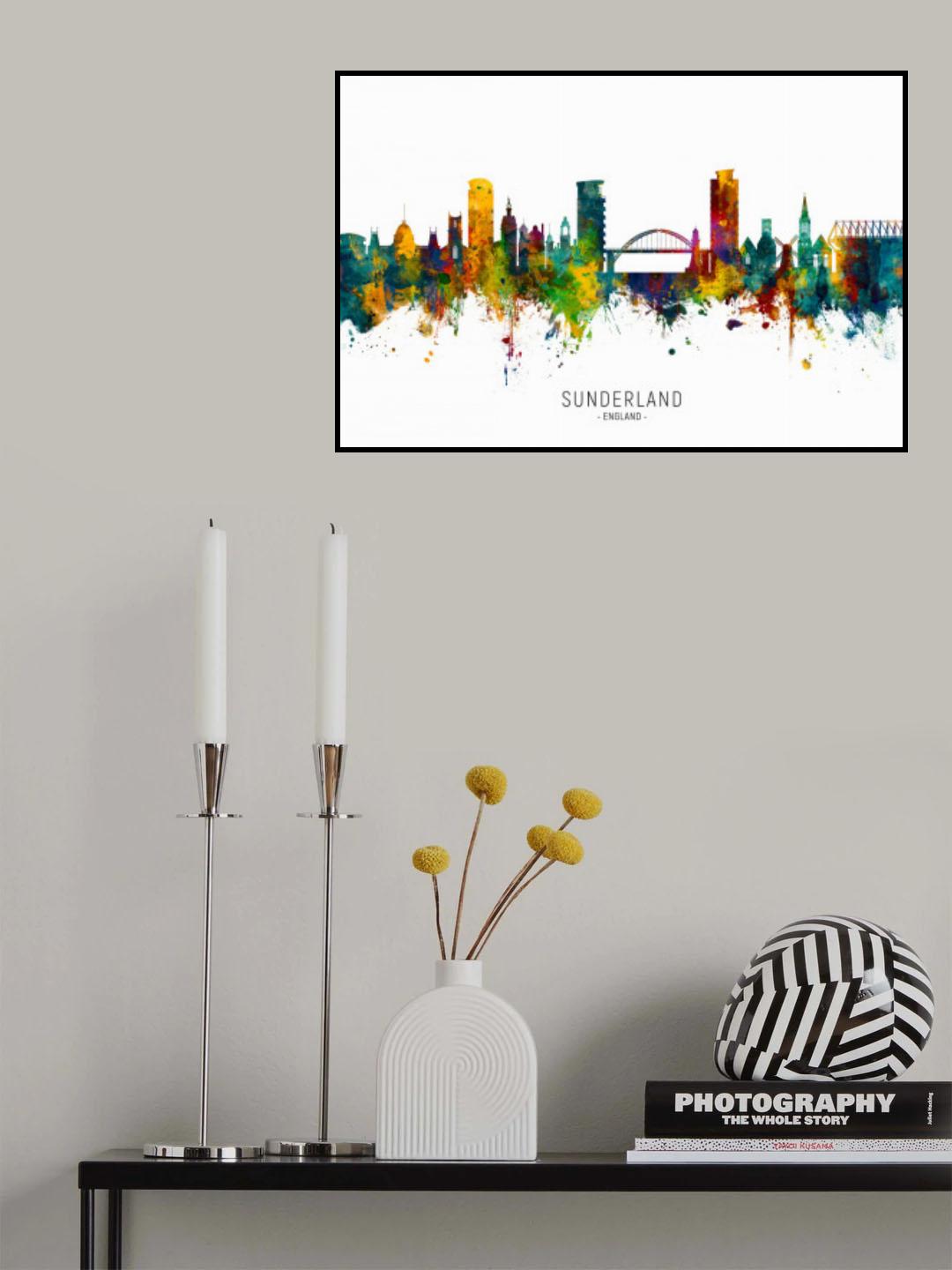 Sunderland England Skyline Poster och Canvastavla