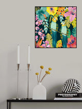 Parrots Tropical Floral Jungle Poster och Canvastavla