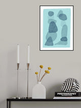 watercolour spots blue abstract minimal modern art Poster och Canvastavla