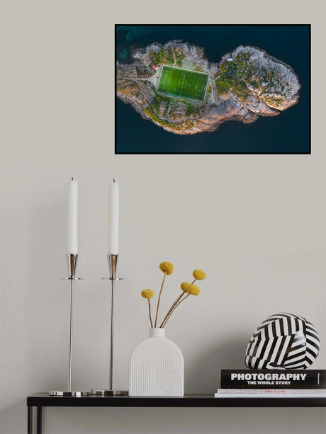 Football field on the edge of the world Poster och Canvastavla