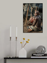 Dassenech mother and child at work Poster och Canvastavla