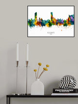 Alicante Spain Skyline Poster och Canvastavla