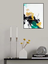 Green and Gold Ribbons 1 Poster och Canvastavla