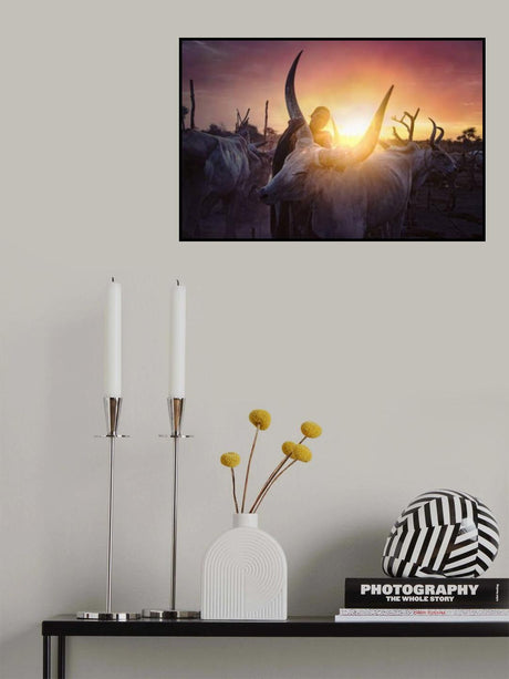Mundari's cow man Poster och Canvastavla