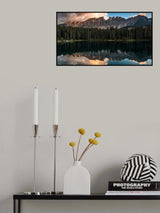 Sunset at Lake Carezza Poster och Canvastavla