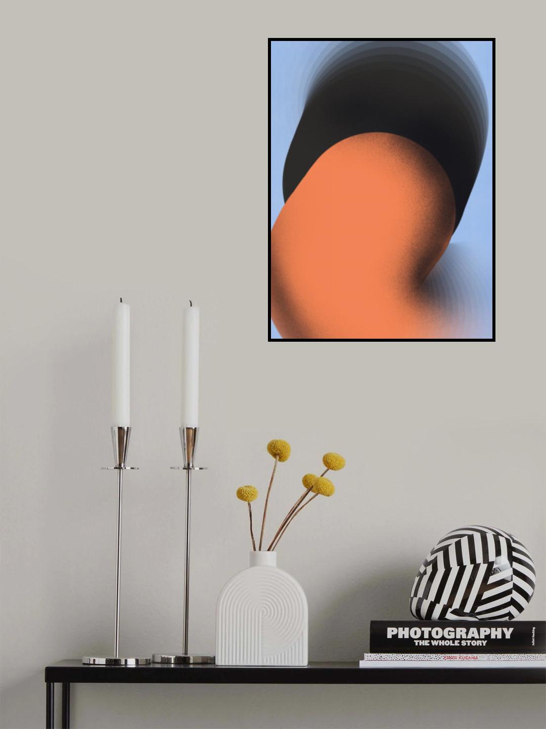 Merging of Orange and Black Poster och Canvastavla