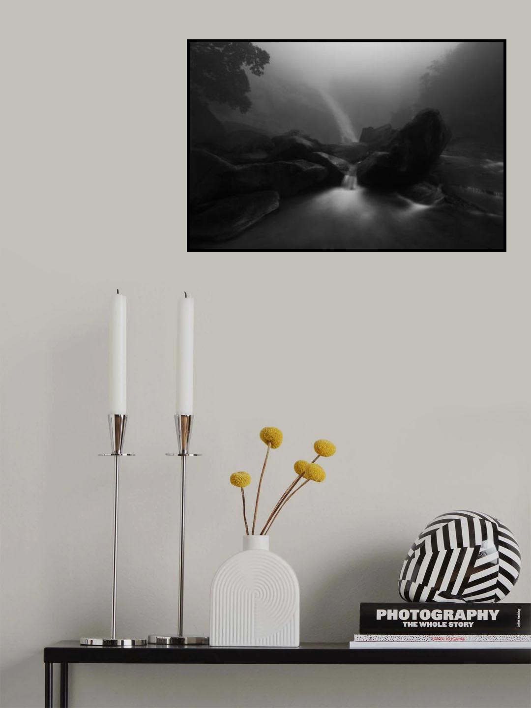 Cold Rainy Brook Poster och Canvastavla