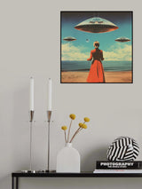 UFO Skies Collage Art Poster och Canvastavla
