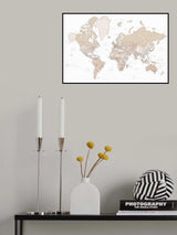 Detailed world map with cities, Louie Poster och Canvastavla