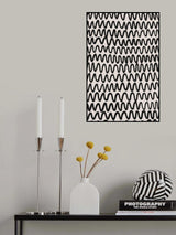 Thin Black Waves Pattern Poster och Canvastavla