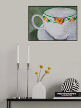 Teacup With Flowers Poster och Canvastavla