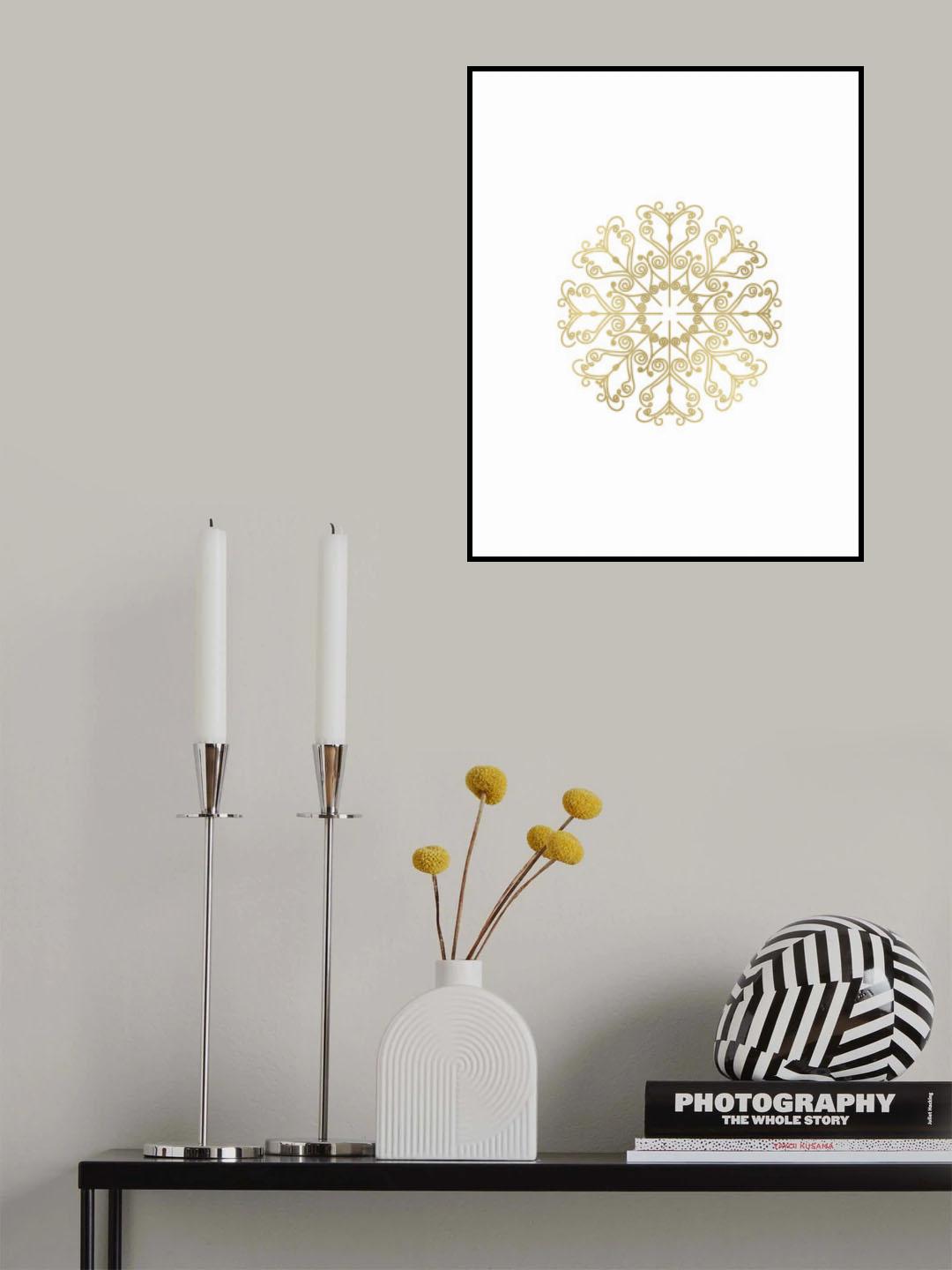 Gold lace snowflake (1) Poster och Canvastavla