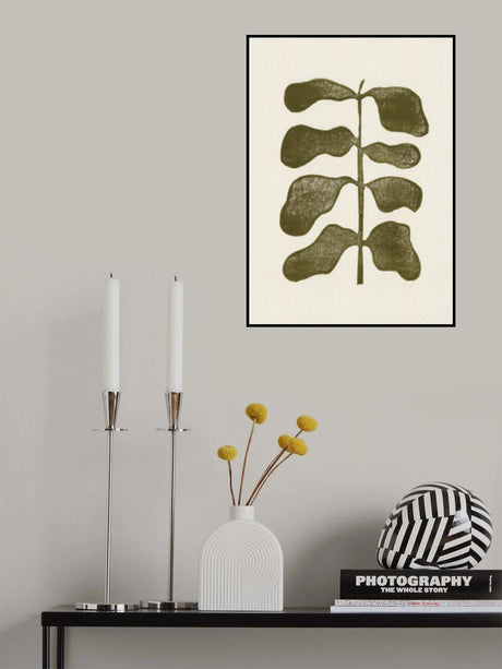 Linocut Plant Poster och Canvastavla
