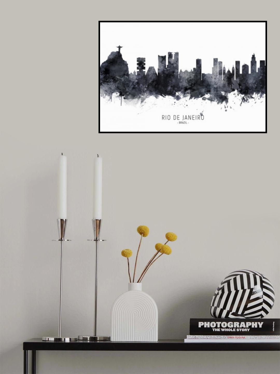 Rio de Janeiro Brazil Skyline Poster och Canvastavla
