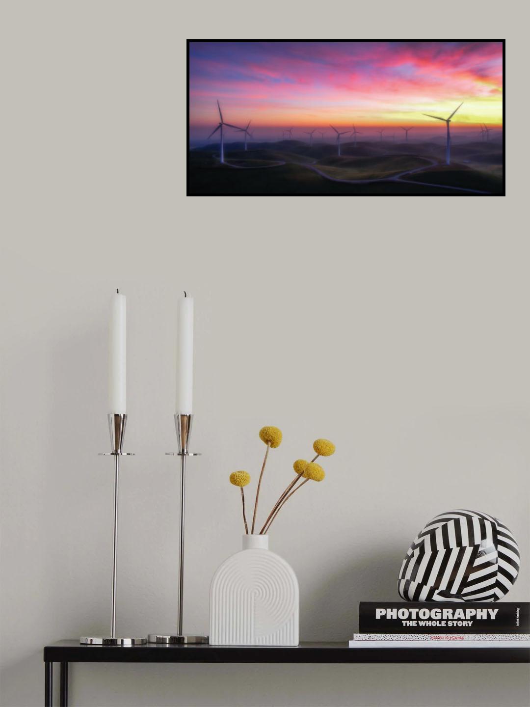 The Windmill Farm at Dawn Poster och Canvastavla