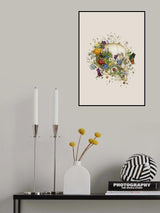 Floral skull Poster och Canvastavla