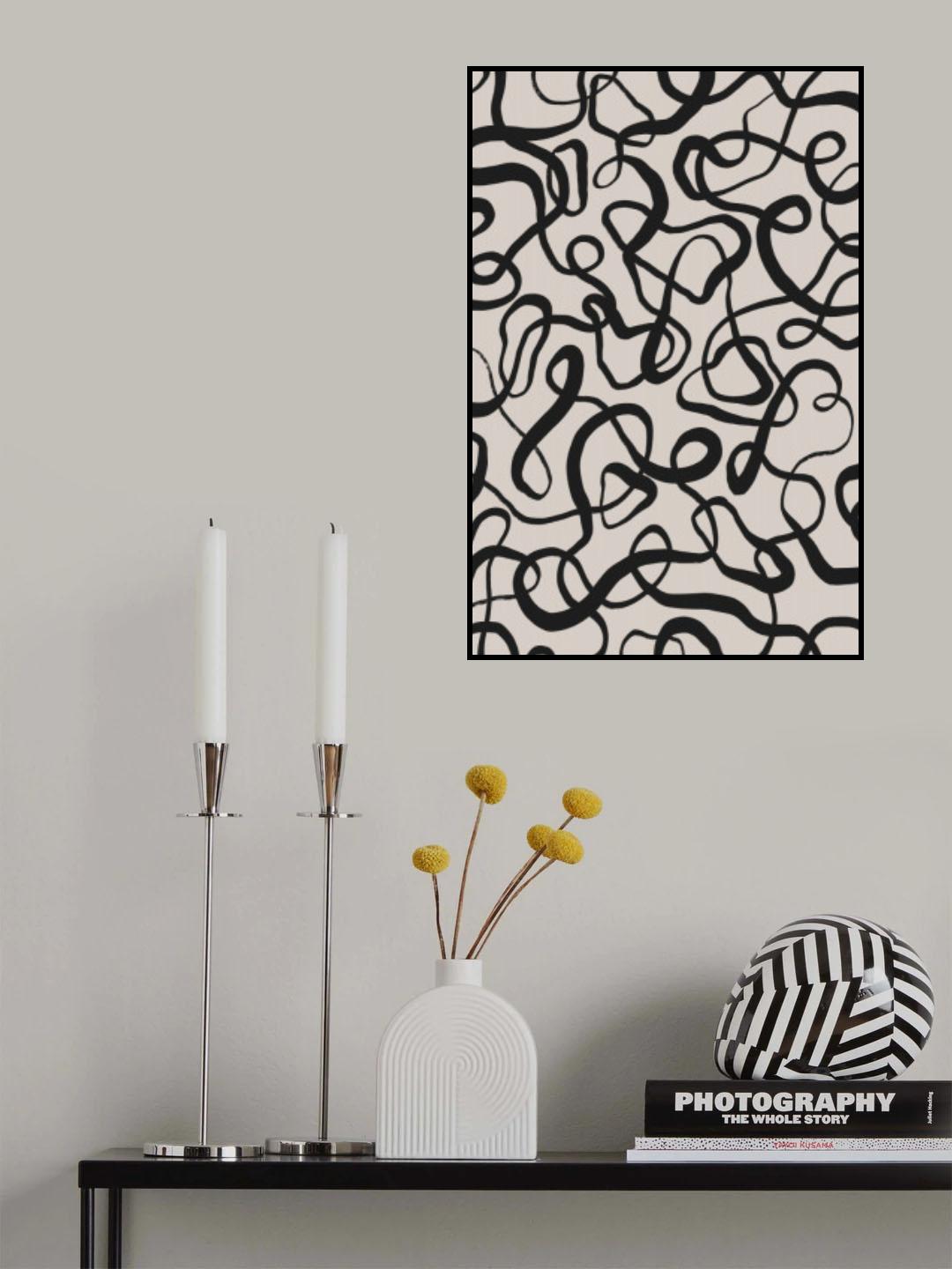 Simple Black Loops Pattern Poster och Canvastavla