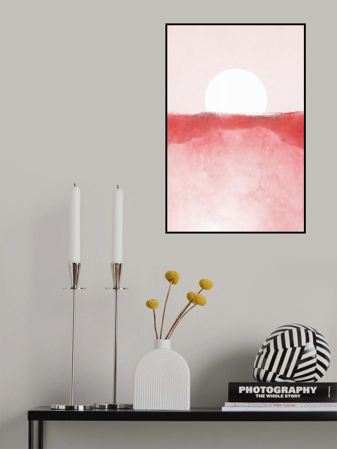 Minimal Landscape Pink 01 Poster och Canvastavla