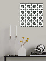 Black White Tribal Ethnic Circles Geometric Poster och Canvastavla