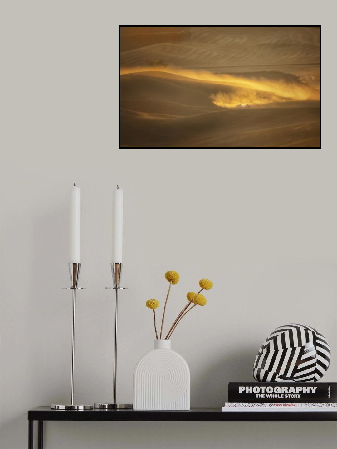 Golden Dragon on the Field Poster och Canvastavla